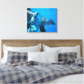 Paar van de Afbeelding van de Curieuze Dolphins Ga Canvas Afdruk (Insitu (Slaapkamer))