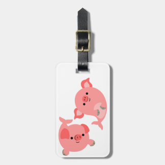 Paar van de Cartoon Merpigs Bagagelabel