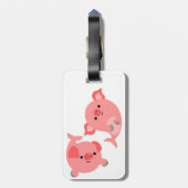Paar van de Cartoon Merpigs Bagagelabel (Achterkant verticaal)