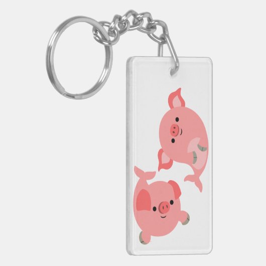 Paar van de Cartoon Mervarkens Acrylische Sleutelh Sleutelhanger (Voorkant Links)