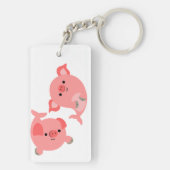 Paar van de Cartoon Mervarkens Acrylische Sleutelh Sleutelhanger (achterkant)