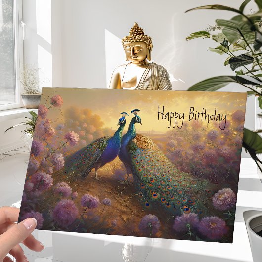 Paar van de mooie Kaart van de Birthday Peacocks
