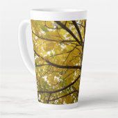 Paar van de Natuur van de herfst van de Gele Maple Latte Mok (Linkerhoek)