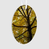 Paar van de Natuur van de herfst van de Gele Maple Ornament (voorkant)