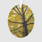 Paar van de Natuur van de herfst van de Gele Maple Ornament (voorkant)