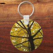 Paar van de Natuur van de herfst van de Gele Maple Sleutelhanger (Achterkant)