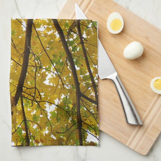 Paar van de Natuur van de herfst van de Gele Maple Theedoek (Quarter Fold)