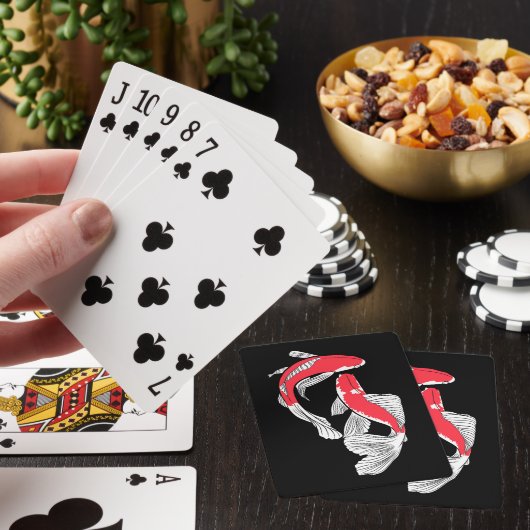 Paar van de rode japanse koi pokerkaarten (Insitu)