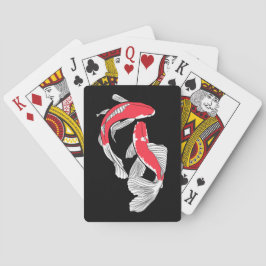 Paar van de rode japanse koi pokerkaarten