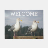 Paar van de Seagulls van de Posing Welkome Foto Deurmat (Voorkant)