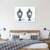Paar van de vassen van Sevres, versierd met aantij Canvas Afdruk (Insitu (Slaapkamer))