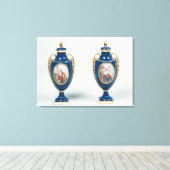 Paar van de vassen van Sevres, versierd met aantij Canvas Afdruk (Insitu (Houten vloer))