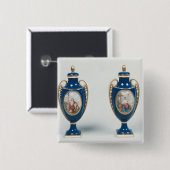 Paar van de vassen van Sevres, versierd met aantij Vierkante Button 5,1 Cm (Voorkant /achterkant)