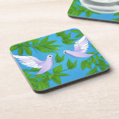 Paar van de witte duif bier onderzetter (Linkerzijde)