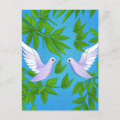 Paar van de witte duif briefkaart (Voorkant)