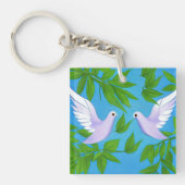 Paar van de witte duif sleutelhanger (voorkant)