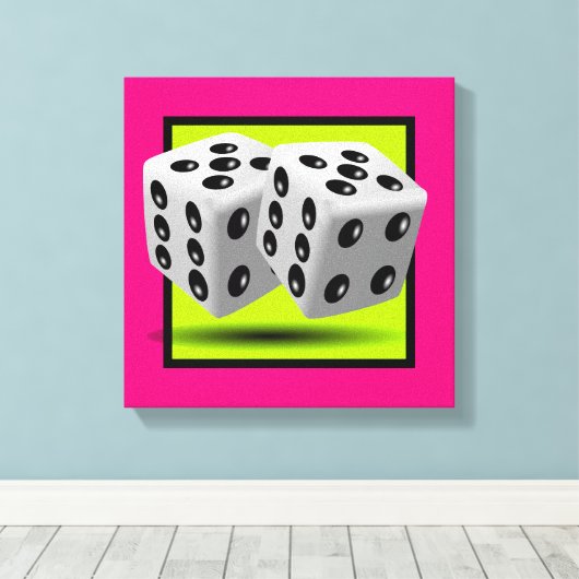 Paar van Dice Canvas Afdruk (Insitu (Houten vloer))