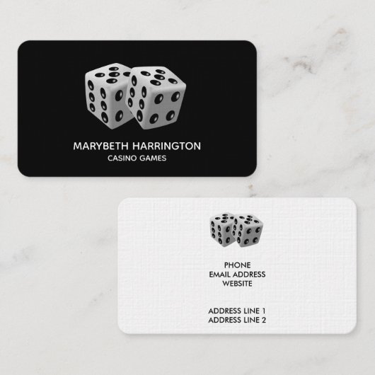 Paar van Dice Visitekaartje (Voorkant / Achterkant)