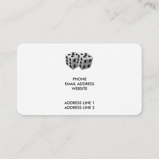 Paar van Dice Visitekaartje (Achterkant)
