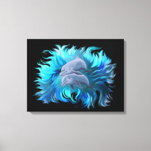 Paar van dolfijnen canvas afdruk