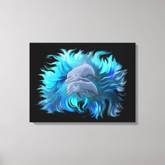 Paar van dolfijnen canvas afdruk (Voorkant)