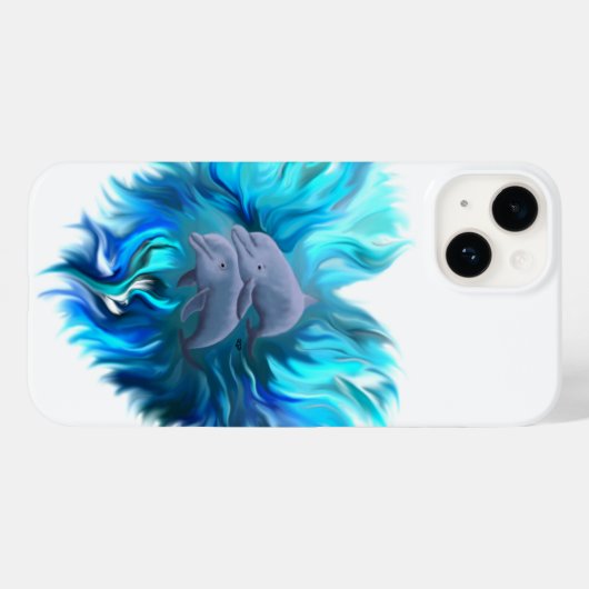 Paar van dolfijnen Case-Mate iPhone case (Achterkant (horizontaal))