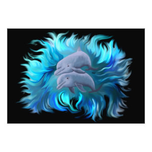 Paar van dolfijnen foto afdruk