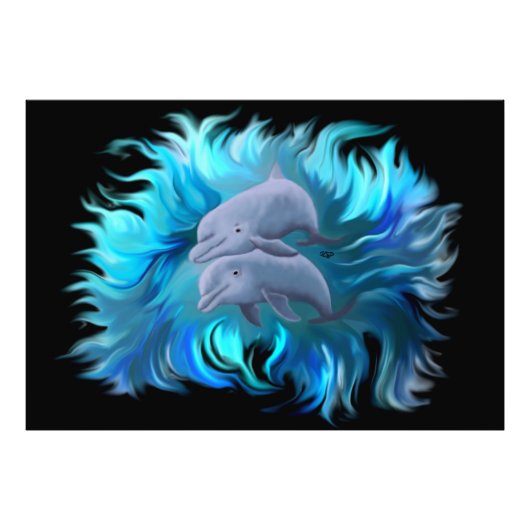 Paar van dolfijnen foto afdruk (Voorkant)