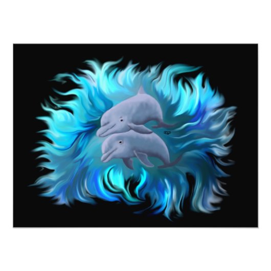 Paar van dolfijnen foto afdruk (Voorkant)