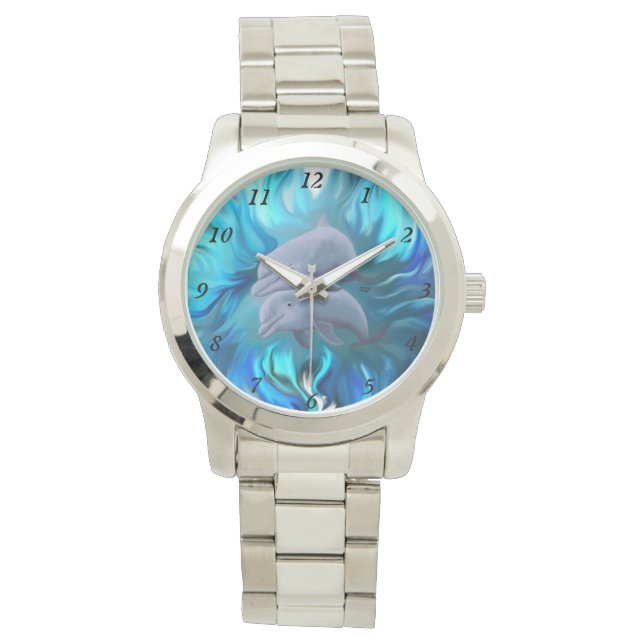 Paar van dolfijnen horloge (Voorkant)