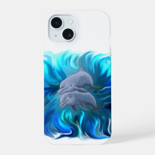 Paar van dolfijnen iPhone 15 case (Achterkant)