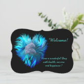 Paar van dolfijnen, Jouw tekst-uitnodiging toevoeg Kaart (Staand voorkant)