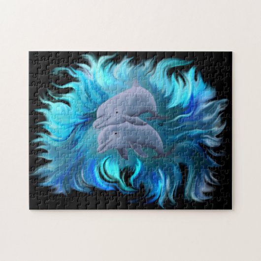 Paar van dolfijnen legpuzzel (Horizontaal)