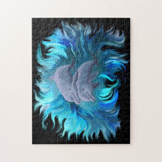 Paar van dolfijnen legpuzzel (Verticaal)