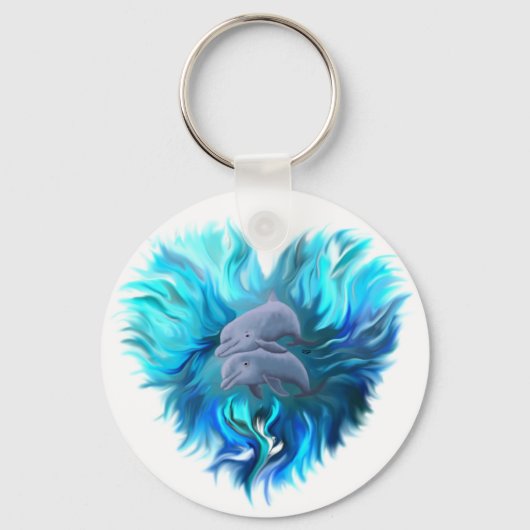 Paar van dolfijnen sleutelhanger (Voorkant)