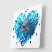 Paar van dolfijnen vierkante klok (Hoek)