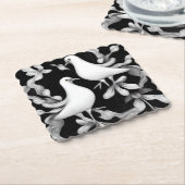 Paar van Doves Kartonnen Onderzetters (Gebogen)