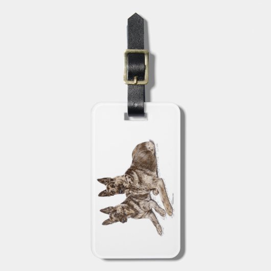 Paar van Duitse herderhonden Bagagelabel (Voorkant verticaal)