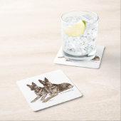 Paar van Duitse herderhonden Kartonnen Onderzetters (Insitu)