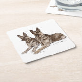 Paar van Duitse herderhonden Kartonnen Onderzetters (Schuin)