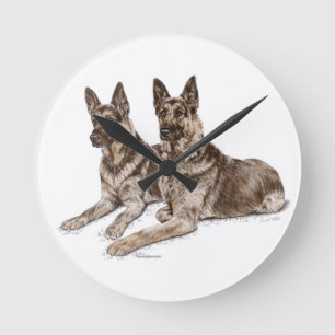 Paar van Duitse herderhonden Ronde Klok