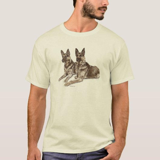 Paar van Duitse herderhonden T-shirt (Voorkant)