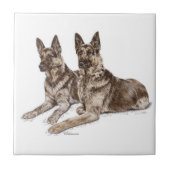 Paar van Duitse herderhonden Tegeltje (Voorkant)