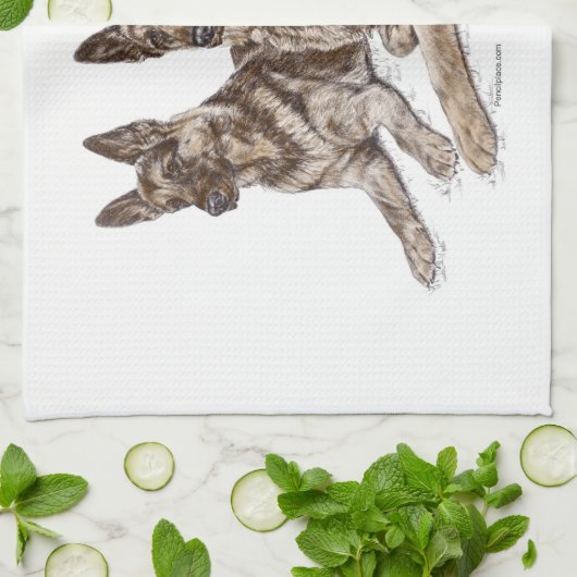 Paar van Duitse herderhonden Theedoek (Gevouwen)