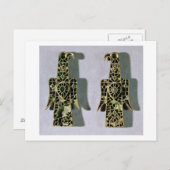 Paar van Eagle-Shaped Brooches (metaal en amel) Briefkaart (Voorkant / Achterkant)