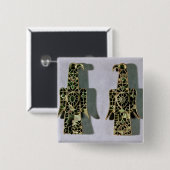 Paar van Eagle-Shaped Brooches (metaal en amel) Vierkante Button 5,1 Cm (Voorkant /achterkant)