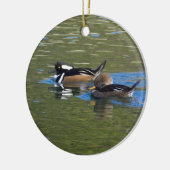 Paar van eenden keramisch ornament (Links)