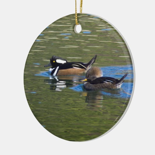 Paar van eenden keramisch ornament (Links)