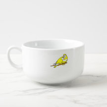 Paar van Gele Tortelduifjes Soup Bowl