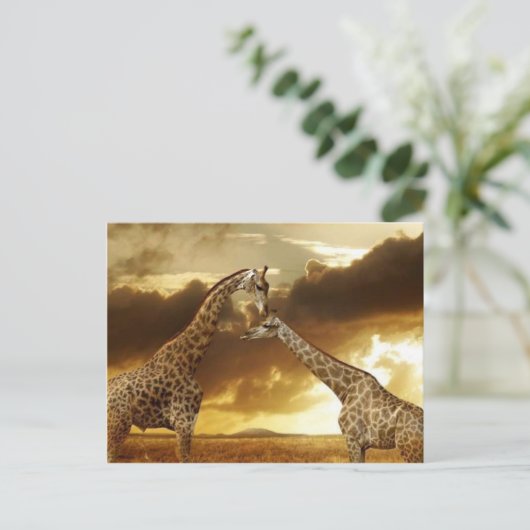 Paar van Giraffe Briefkaart (Staand voorkant)